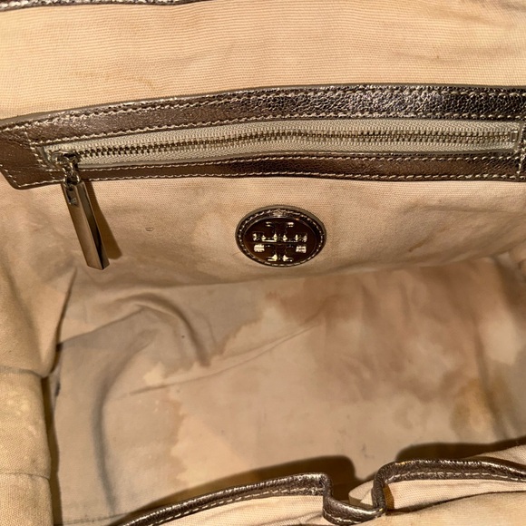 Tory Burch Metallic Tote Bag Purse - Picture 5 of 5